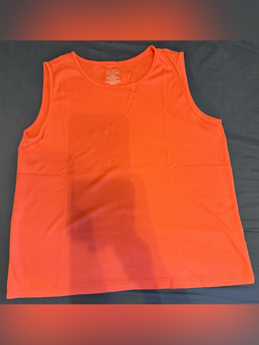 L.L.Bean Pima Cotton Tank Top Orange Size L Large